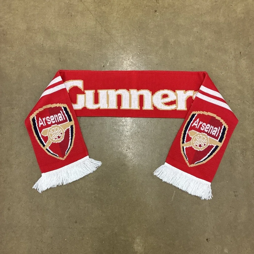 Arsenal FC Scarf Gunners For Fan Supporter LETS GO GOONERS!!!! Red Colorway